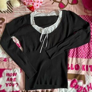 Black and White Long Sleeve Top